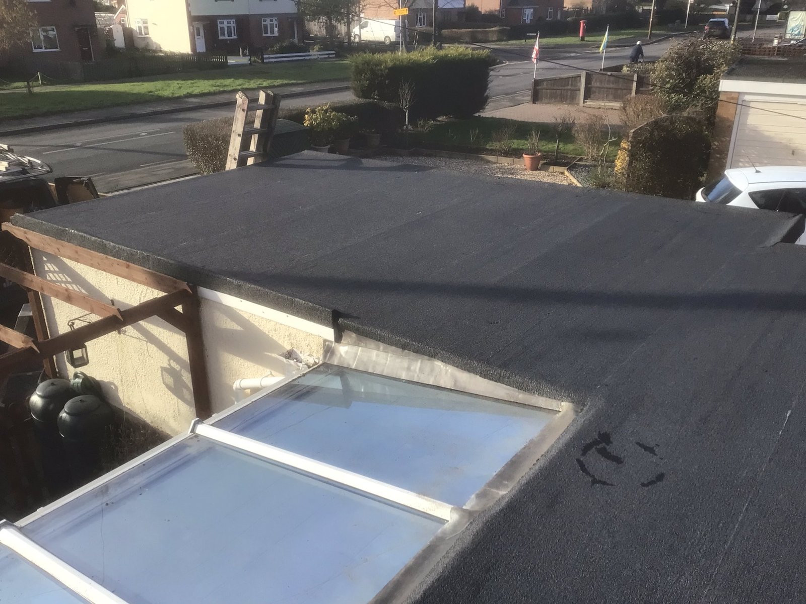 New flat roof with skylights in Essex